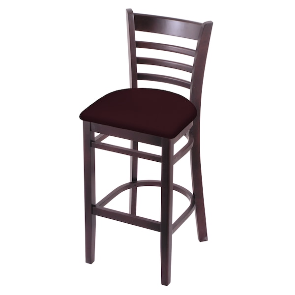 25" Counter Stool, Dark Cherry Finish, Canter Bordeaux Seat